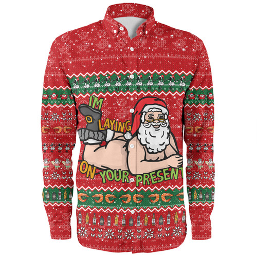 Australia Christmas Custom Long Sleeve Shirt - Merry Chrismas I'm Laying On Your Present Long Sleeve Shirt Australia Christmas Custom Long Sleeve Shirt - Merry Chrismas I'm Laying On Your Present Long Sleeve Shirt