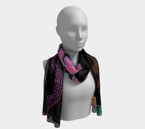 Australia Aboriginal Silk Habotai Scarf - Black Aboriginal Scarf Australia Aboriginal Silk Habotai Scarf - Black Aboriginal Scarf
