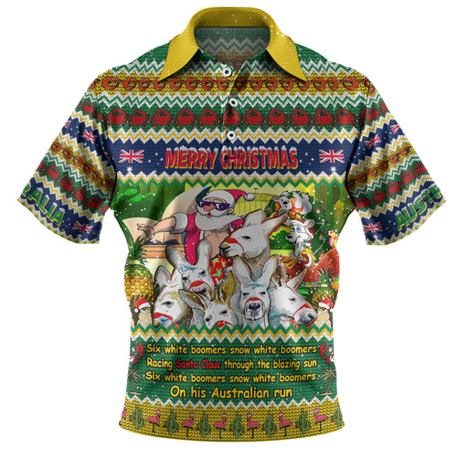 Australia Christmas Custom Polo Shirt - Six White Boomers Polo Shirt