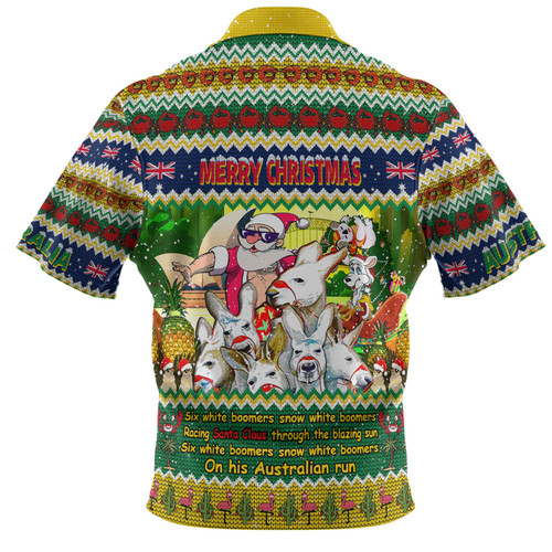 Australia Christmas Custom Polo Shirt - Six White Boomers Polo Shirt Australia Christmas Custom Polo Shirt - Six White Boomers Polo Shirt