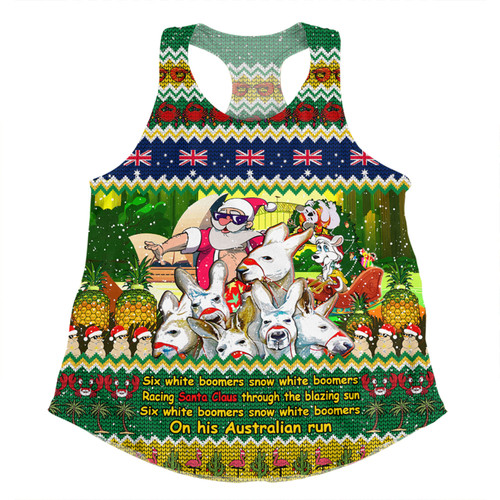 Australia Christmas Custom Women Racerback Singlet - Six White Boomers Women Racerback Singlet