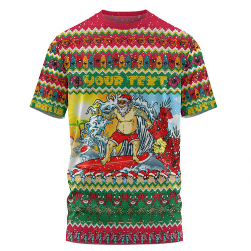 Australia Christmas Custom T-shirt - Surfing Santa T-shirt Australia Christmas Custom T-shirt - Surfing Santa T-shirt