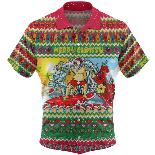 Australia Christmas Custom Hawaiian Shirt - Surfing Santa Hawaiian Shirt