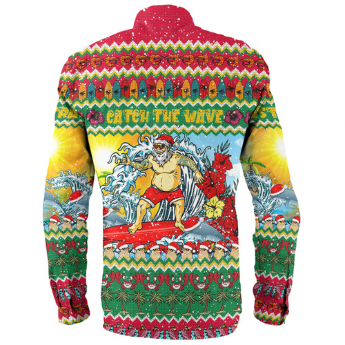 Australia Christmas Custom Long Sleeve Shirt - Surfing Santa Long Sleeve Shirt Australia Christmas Custom Long Sleeve Shirt - Surfing Santa Long Sleeve Shirt