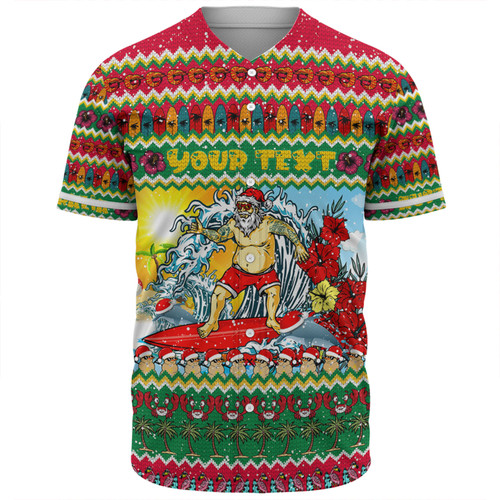 Australia Christmas Custom Baseball Shirt - Surfing Santa Baseball Shirt Australia Christmas Custom Baseball Shirt - Surfing Santa Baseball Shirt