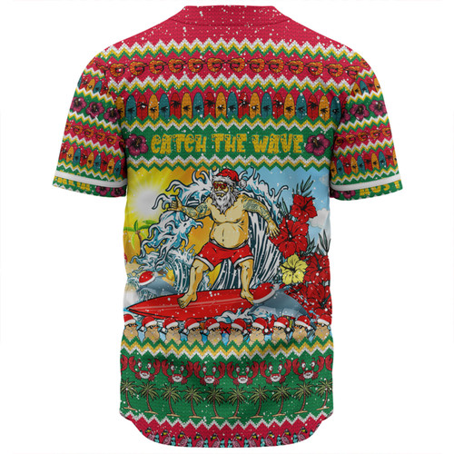 Australia Christmas Custom Baseball Shirt - Surfing Santa Baseball Shirt Australia Christmas Custom Baseball Shirt - Surfing Santa Baseball Shirt