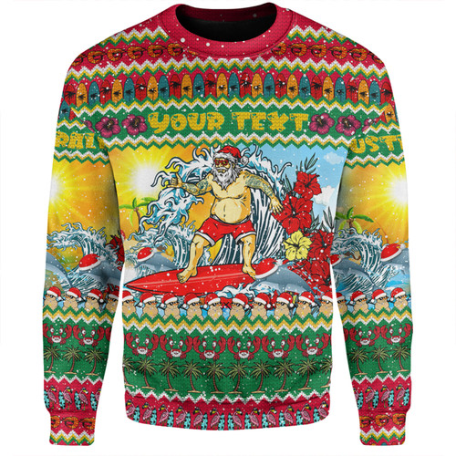 Australia Christmas Custom Sweatshirt - Surfing Santa Sweatshirt Australia Christmas Custom Sweatshirt - Surfing Santa Sweatshirt