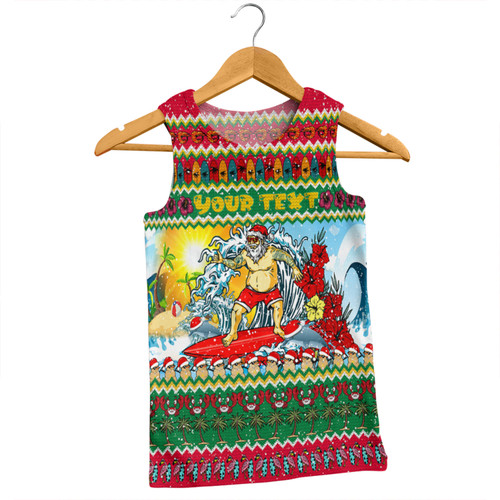 Australia Christmas Custom Men Singlet - Surfing Santa Men Singlet Australia Christmas Custom Men Singlet - Surfing Santa Men Singlet