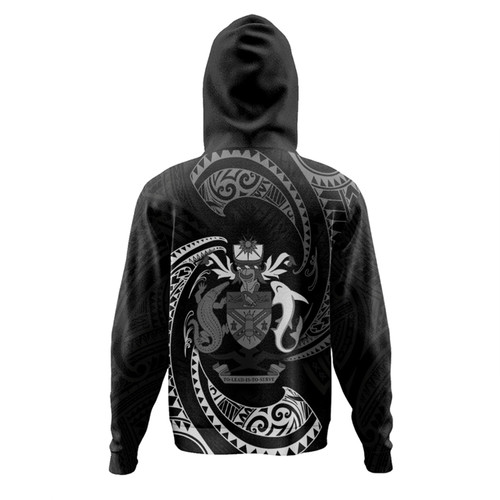 Australia South Sea Islanders Hoodie - Solomon Islands White Tribal Wave Pattern Hoodie Australia South Sea Islanders Hoodie - Solomon Islands White Tribal Wave Pattern Hoodie