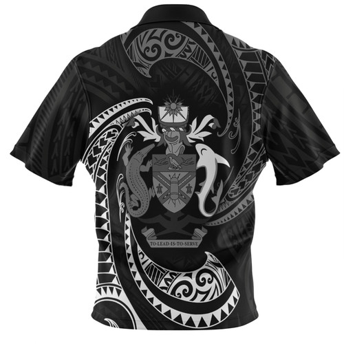 Australia South Sea Islanders Polo Shirt - Solomon Islands White Tribal Wave Pattern Polo Shirt Australia South Sea Islanders Polo Shirt - Solomon Islands White Tribal Wave Pattern Polo Shirt