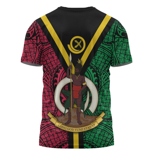 Australia South Sea Islanders T-shirt - Vanuatu Polynesian Flag With Coat Of Arm T-shirt Australia South Sea Islanders T-shirt - Vanuatu Polynesian Flag With Coat Of Arm T-shirt