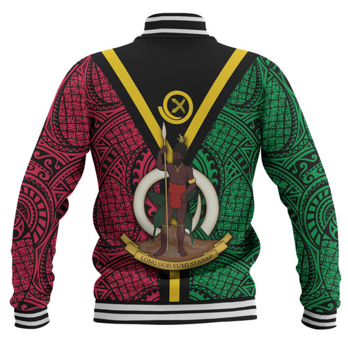 Australia South Sea Islanders Baseball Jacket - Vanuatu Polynesian Flag With Coat Of Arm Baseball Jacket Australia South Sea Islanders Baseball Jacket - Vanuatu Polynesian Flag With Coat Of Arm Baseball Jacket