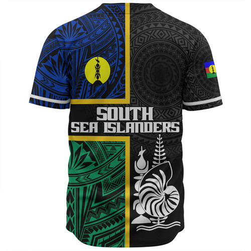 Australia South Sea Islanders Baseball Shirt - New Caledonia Flag Polynesian Tattoo Style Baseball Shirt Australia South Sea Islanders Baseball Shirt - New Caledonia Flag Polynesian Tattoo Style Baseball Shirt