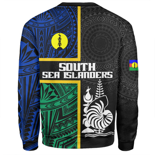 Australia South Sea Islanders Sweatshirt - New Caledonia Flag Polynesian Tattoo Style Sweatshirt Australia South Sea Islanders Sweatshirt - New Caledonia Flag Polynesian Tattoo Style Sweatshirt