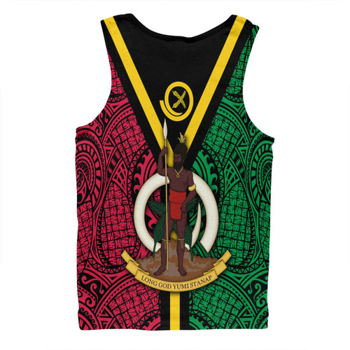 Australia South Sea Islanders Men Singlet - Vanuatu Polynesian Flag With Coat Of Arm Men Singlet Australia South Sea Islanders Men Singlet - Vanuatu Polynesian Flag With Coat Of Arm Men Singlet