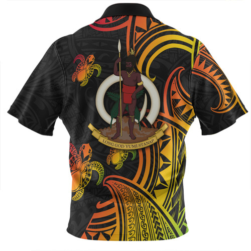Australia South Sea Islanders Zip Polo Shirt - Vanuatu Polynesian Reggae Tentacle Turtle Zip Polo Shirt Australia South Sea Islanders Zip Polo Shirt - Vanuatu Polynesian Reggae Tentacle Turtle Zip Polo Shirt