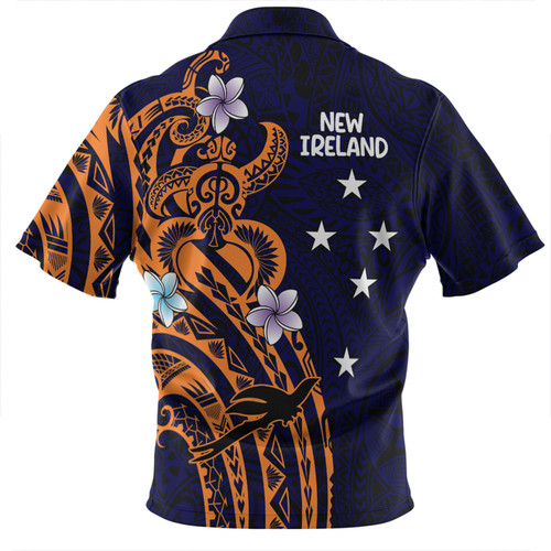 Australia South Sea Islanders Zip Polo Shirt - New Ireland Flag With Polynesian Pattern Zip Polo Shirt Australia South Sea Islanders Zip Polo Shirt - New Ireland Flag With Polynesian Pattern Zip Polo Shirt