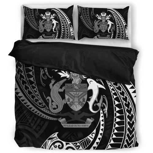 Australia South Sea Islanders Bedding Set - Solomon Islands White Tribal Wave Pattern Bedding Set Australia South Sea Islanders Bedding Set - Solomon Islands White Tribal Wave Pattern Bedding Set