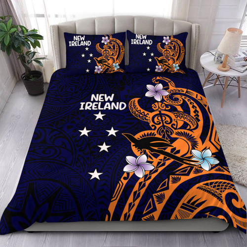 Australia South Sea Islanders Bedding Set - New Ireland Flag With Polynesian Pattern Bedding Set