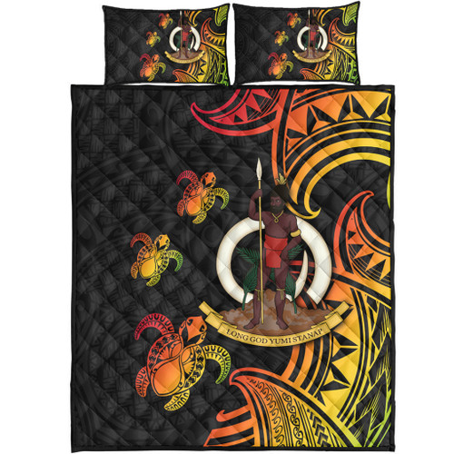 Australia South Sea Islanders Quilt Bed Set - Vanuatu Polynesian Reggae Tentacle Turtle Quilt Bed Set Australia South Sea Islanders Quilt Bed Set - Vanuatu Polynesian Reggae Tentacle Turtle Quilt Bed Set