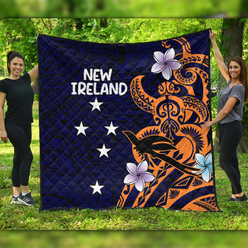 Australia South Sea Islanders Quilt - New Ireland Flag With Polynesian Pattern Quilt Australia South Sea Islanders Quilt - New Ireland Flag With Polynesian Pattern Quilt