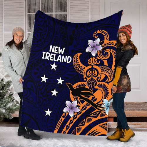 Australia South Sea Islanders Blanket - New Ireland Flag With Polynesian Pattern Blanket Australia South Sea Islanders Blanket - New Ireland Flag With Polynesian Pattern Blanket