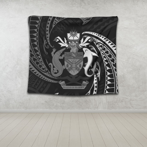 Australia South Sea Islanders Tapestry - Solomon Islands White Tribal Wave Pattern Tapestry Australia South Sea Islanders Tapestry - Solomon Islands White Tribal Wave Pattern Tapestry