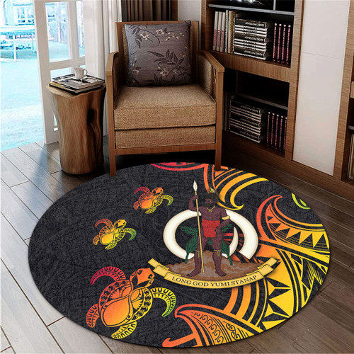 Australia South Sea Islanders Round Rug - Vanuatu Polynesian Reggae Tentacle Turtle Round Rug Australia South Sea Islanders Round Rug - Vanuatu Polynesian Reggae Tentacle Turtle Round Rug