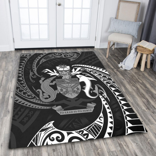 Australia South Sea Islanders Area Rug - Solomon Islands White Tribal Wave Pattern Area Rug Australia South Sea Islanders Area Rug - Solomon Islands White Tribal Wave Pattern Area Rug