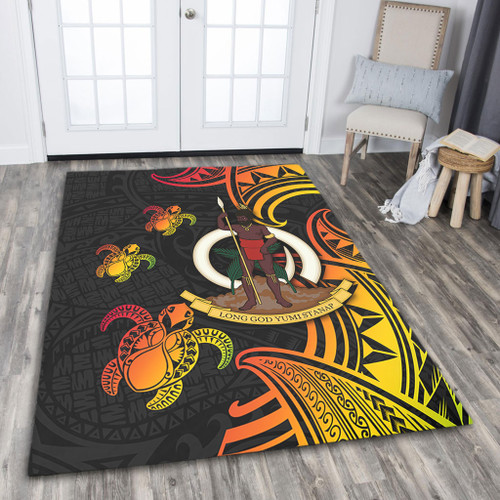 Australia South Sea Islanders Area Rug - Vanuatu Polynesian Reggae Tentacle Turtle Area Rug Australia South Sea Islanders Area Rug - Vanuatu Polynesian Reggae Tentacle Turtle Area Rug