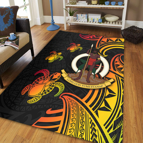 Australia South Sea Islanders Area Rug - Vanuatu Polynesian Reggae Tentacle Turtle Area Rug Australia South Sea Islanders Area Rug - Vanuatu Polynesian Reggae Tentacle Turtle Area Rug