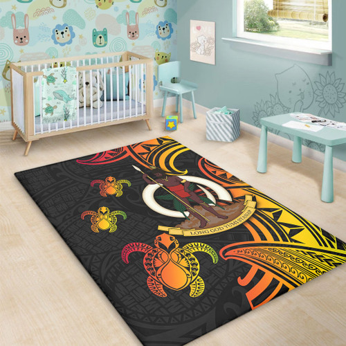 Australia South Sea Islanders Area Rug - Vanuatu Polynesian Reggae Tentacle Turtle Area Rug Australia South Sea Islanders Area Rug - Vanuatu Polynesian Reggae Tentacle Turtle Area Rug