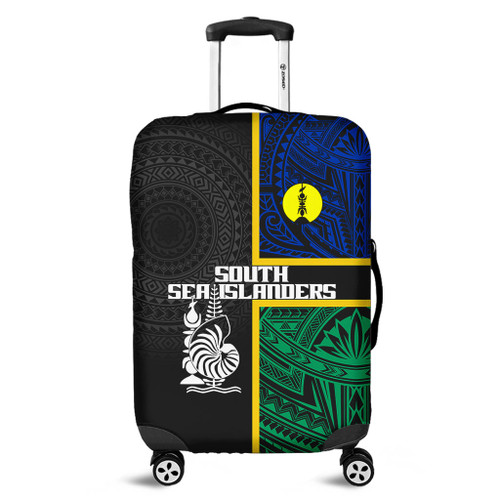 Australia South Sea Islanders Luggage Cover - New Caledonia Flag Polynesian Tattoo Style Luggage Cover Australia South Sea Islanders Luggage Cover - New Caledonia Flag Polynesian Tattoo Style Luggage Cover