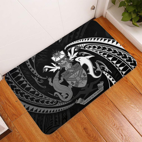 Australia South Sea Islanders Doormat - Solomon Islands White Tribal Wave Pattern Doormat Australia South Sea Islanders Doormat - Solomon Islands White Tribal Wave Pattern Doormat