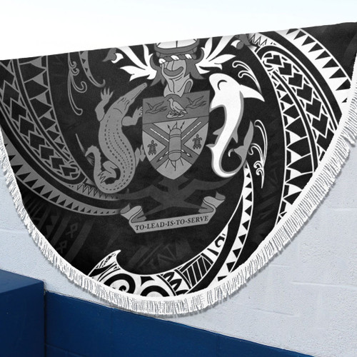 Australia South Sea Islanders Beach Blanket - Solomon Islands White Tribal Wave Pattern Beach Blanket Australia South Sea Islanders Beach Blanket - Solomon Islands White Tribal Wave Pattern Beach Blanket