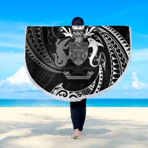 Australia South Sea Islanders Beach Blanket - Solomon Islands White Tribal Wave Pattern Beach Blanket Australia South Sea Islanders Beach Blanket - Solomon Islands White Tribal Wave Pattern Beach Blanket