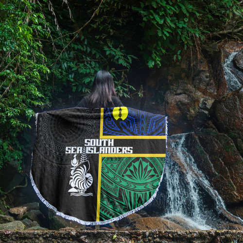 Australia South Sea Islanders Beach Blanket - New Caledonia Flag Polynesian Tattoo Style Beach Blanket Australia South Sea Islanders Beach Blanket - New Caledonia Flag Polynesian Tattoo Style Beach Blanket