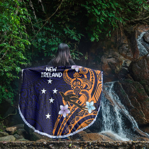 Australia South Sea Islanders Beach Blanket - New Ireland Flag With Polynesian Pattern Beach Blanket Australia South Sea Islanders Beach Blanket - New Ireland Flag With Polynesian Pattern Beach Blanket