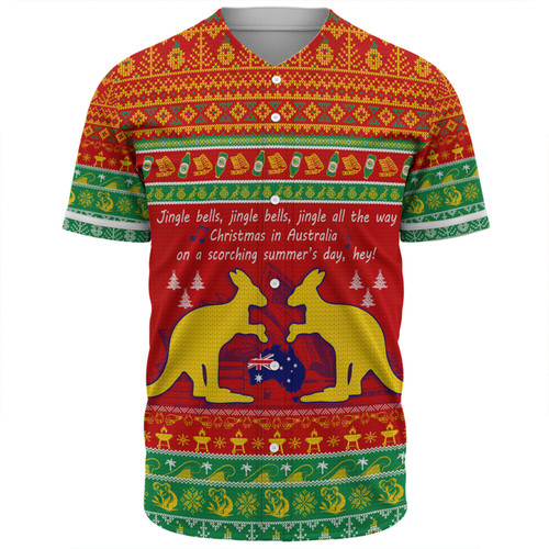 Australian Christmas Carol Christmas Baseball Shirt - Jingle Bells Ugly Style V2 Baseball Shirt
