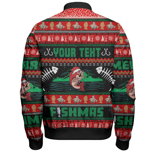 Australia Christmas Fishing Custom Bomber Jacket - Merry Ugly Fishmas Bomber Jacket Australia Christmas Fishing Custom Bomber Jacket - Merry Ugly Fishmas Bomber Jacket