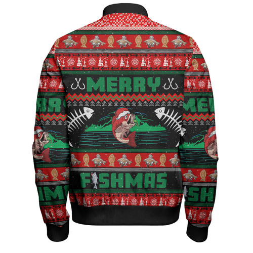 Australia Christmas Fishing Custom Bomber Jacket - Merry Ugly Fishmas Bomber Jacket Australia Christmas Fishing Custom Bomber Jacket - Merry Ugly Fishmas Bomber Jacket