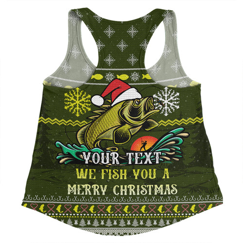 Australia Christmas Fishing Custom Women Racerback Singlet - We Fish You A Merry Christmas Women Racerback Singlet Australia Christmas Fishing Custom Women Racerback Singlet - We Fish You A Merry Christmas Women Racerback Singlet