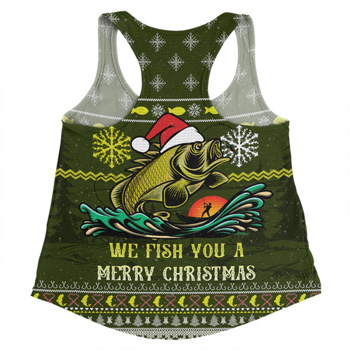 Australia Christmas Fishing Custom Women Racerback Singlet - We Fish You A Merry Christmas Women Racerback Singlet Australia Christmas Fishing Custom Women Racerback Singlet - We Fish You A Merry Christmas Women Racerback Singlet