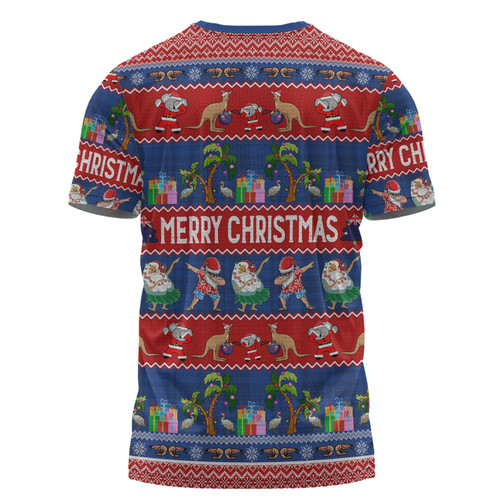 Australia Christmas Custom T-shirt - Tropical Ugly Xmas Santa Dapping And Dancing T-shirt Australia Christmas Custom T-shirt - Tropical Ugly Xmas Santa Dapping And Dancing T-shirt