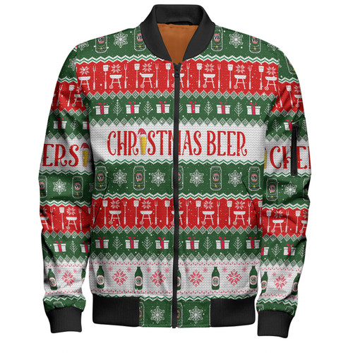 Australia Christmas Custom Bomber Jacket - Ugly Christmas Beer Bomber Jacket