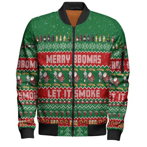 Australia Christmas Custom Bomber Jacket - Merry BBQMax Let It Smoke Bomber Jacket