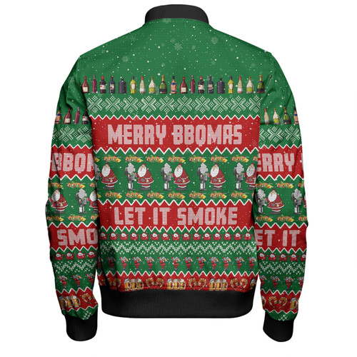 Australia Christmas Custom Bomber Jacket - Merry BBQMax Let It Smoke Bomber Jacket Australia Christmas Custom Bomber Jacket - Merry BBQMax Let It Smoke Bomber Jacket
