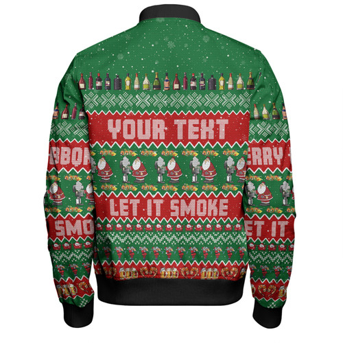 Australia Christmas Custom Bomber Jacket - Merry BBQMax Let It Smoke Bomber Jacket Australia Christmas Custom Bomber Jacket - Merry BBQMax Let It Smoke Bomber Jacket