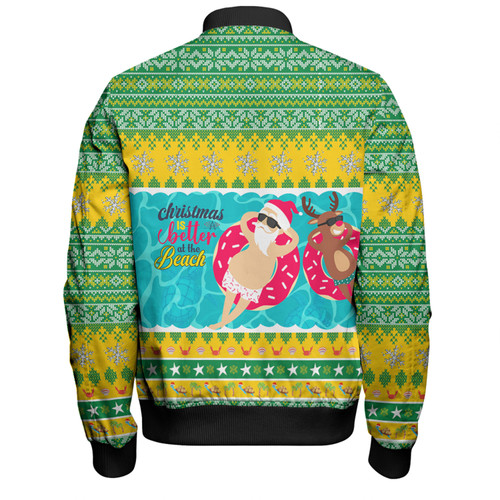 Australia Christmas Custom Bomber Jacket - Christmas Is Better At The Beach Bomber Jacket Australia Christmas Custom Bomber Jacket - Christmas Is Better At The Beach Bomber Jacket