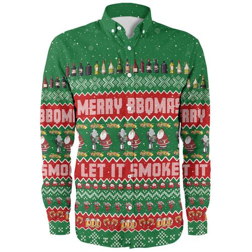 Australia Christmas Custom Long Sleeve Shirt - Merry BBQMax Let It Smoke Long Sleeve Shirt